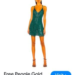 Free people Green Sequin Strappy Dress.NWOT 🔥🔥🔥